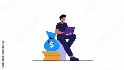 Person Saving Plan Animation 4K On Alpha