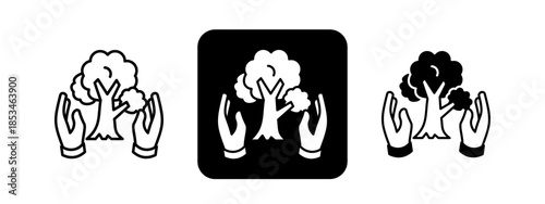 Hope  Solid color and black line drawing vector illustration set