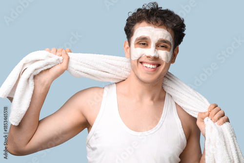 Young man with applied faci...
