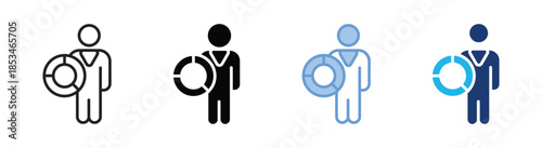 Analytics icon set multiple style collection