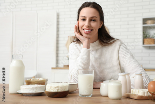 Young woman with different ...