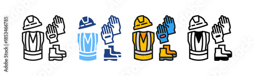 Safety Clothing multiple icon