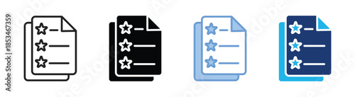 Paper icon set multiple style collection