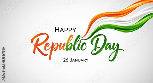 Indian Patriotism Typography. Tricolour Ink Design.