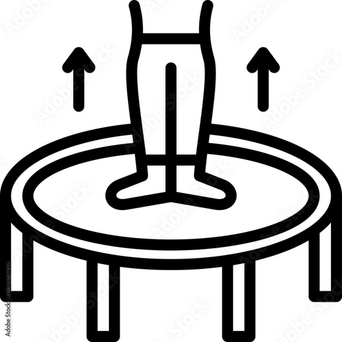 trampoline icon illustration design with outline