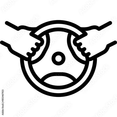 weight plates icon illustration design with outline
