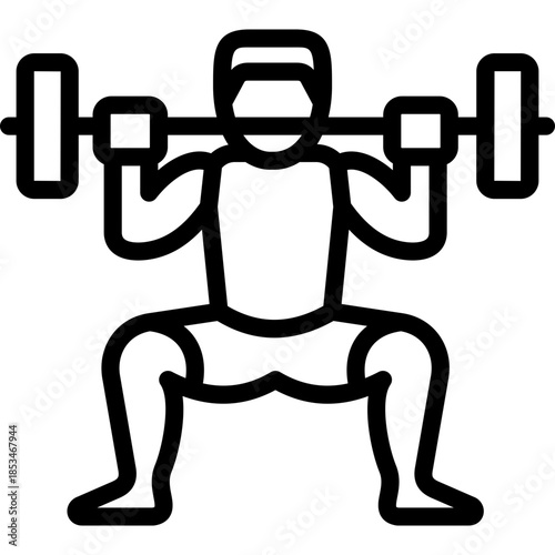 weightlifting icon illustration design with outline