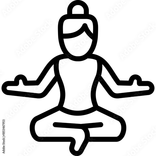 yoga icon illustration design with outline