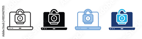 Unlock icon set multiple style collection