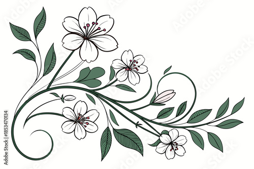 Floral Eco Concept Illustration  Clean Vector  Pur (2) Vector Illustration
