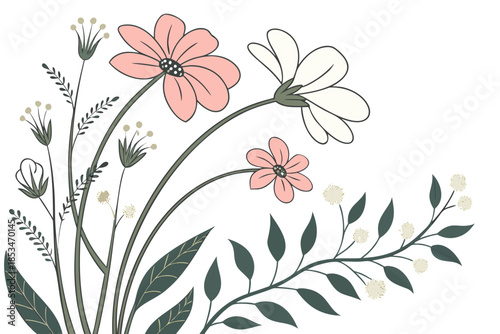 Floral Eco Concept Illustration  Clean Vector  Pur (3) Vector Illustration