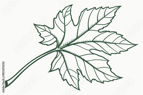Single Green Leaf Minimal Vector Illustration  Pur (1) Vector Illustration