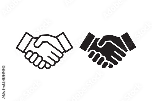 handshake icon, handshake sign vector