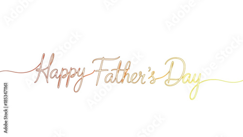 A beautiful, elegant cursive script displaying the words "Happy Father's Day" in a gradient of rose gold to yellow.