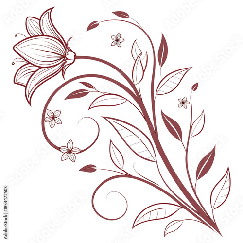 Organic Abstract Floral Form  Clean Vector Art  Pu (3) Vector Illustration