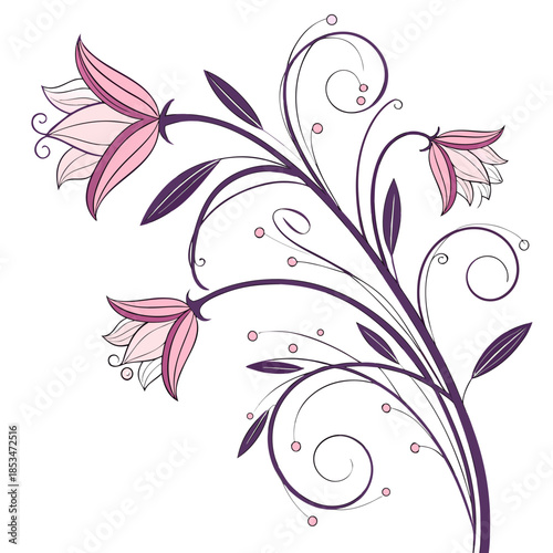 Organic Abstract Floral Form  Clean Vector Art  Pu (2) Vector Illustration