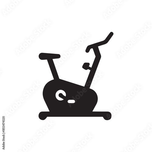 stationary bike minimal icon , black color and white background