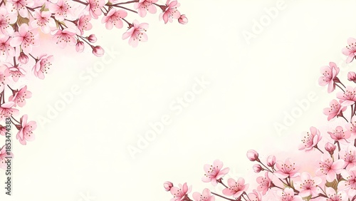 Wallpaper Mural Beautiful pink flower watercolor style with background Torontodigital.ca