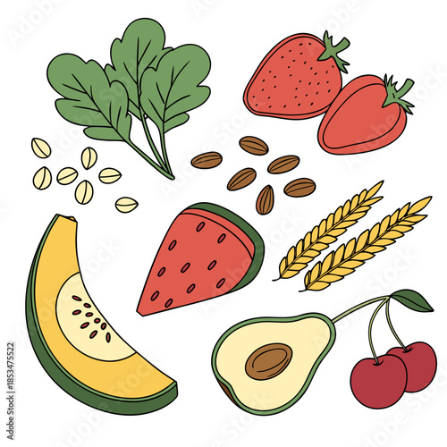 Clean Plant Based Food Illustration  Flat Vector   (1) Vector Illustration