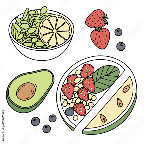 Clean Plant Based Food Illustration  Flat Vector   Vector Illustration