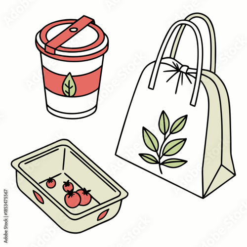 Eco Food Packaging Shapes Without Branding  Vector Vector Illustration