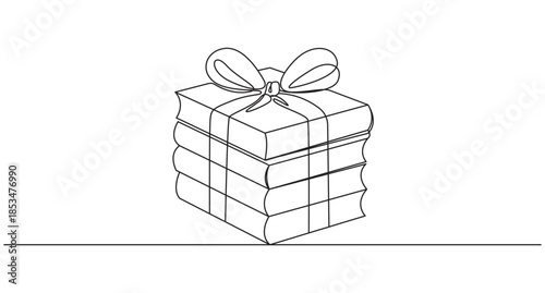 World Book Day one line drawing continuous hand drawn vector illustration,Stack of books in a simple line drawing,Continuous Line Drawing of a Stack of Books,