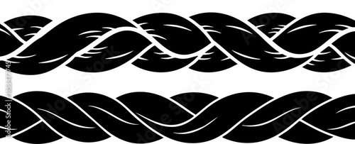 intricate braided rope border pattern with ornamental details showcasing a textured design on transparent background high quality professional detailed modern elegant