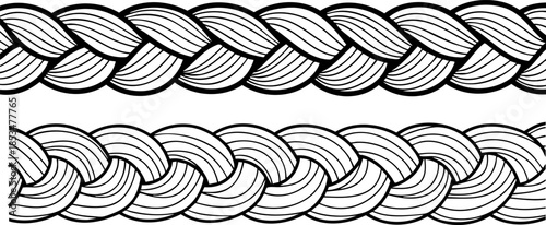 intricate braided rope border design featuring grayscale tones perfect for backgrounds and ornamental elements on transparent background high quality professional detailed