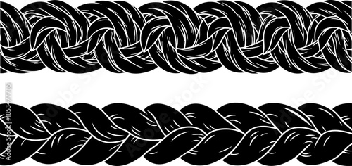 intricate braided rope border design a grayscale ornamental pattern with decorative elements on transparent background high quality professional detailed modern elegant