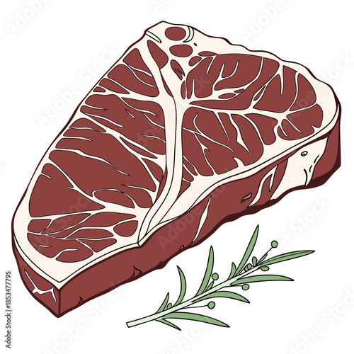 Raw Beef Steak Illustration  Clean Vector  White B (1) Vector Illustration
