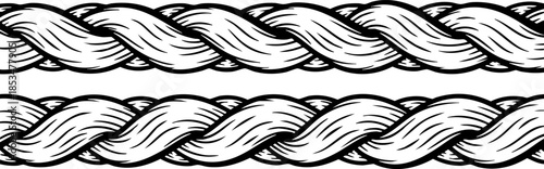 intricate ornamental border featuring a twisted rope braided design showcasing detailed patterns on transparent background high quality professional modern elegant stylish