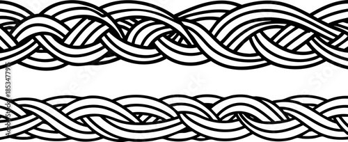 intricate braided rope pattern creates a detailed ornamental border design perfect for various artistic applications on transparent background high quality professional