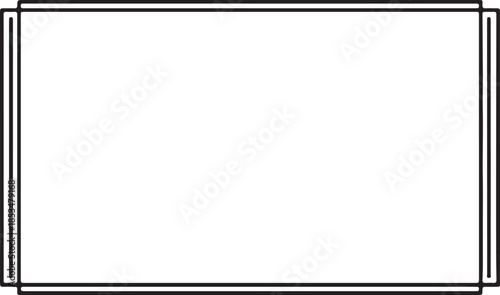 White Rectangle Frame on White Background, Isolated, Simple Design and Minimalist Style