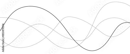 Abstract wavy black and white curved lines.