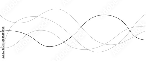 Abstract wavy black and white curved lines.