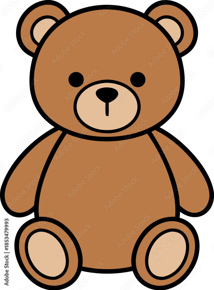 Obraz premium Cute Brown Teddy Bear Vector Illustration
