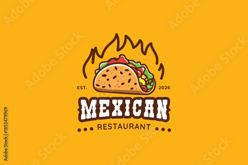 Mexican restaurant logo design template