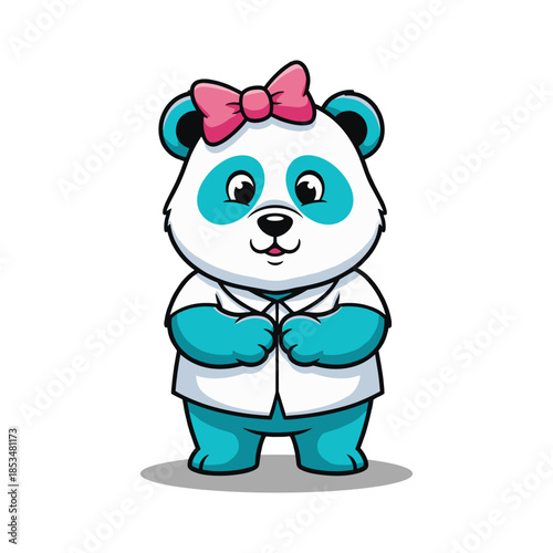Adorable panda in formal wear
