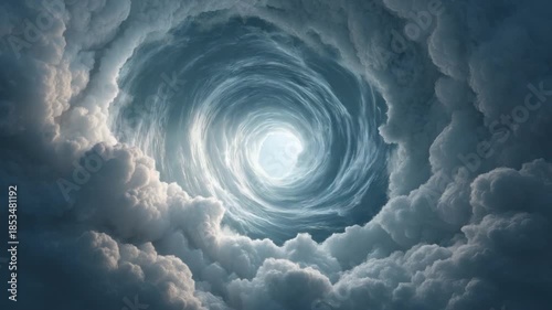 Ethereal Swirling Clouds with Bright Light at Center Creating a Dreamlike Atmosphere in a Cosmic Space 4k video footage