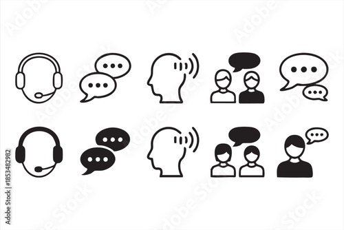 Customer Service Chat Icons Collection for Websites and Applications