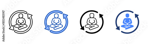 Tranquil icon set multiple style collection