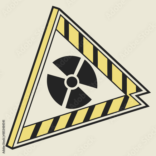Radiation Warning Sign in Triangle Showing Hazard