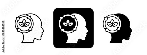 Serene  Solid color and black line drawing vector illustration set