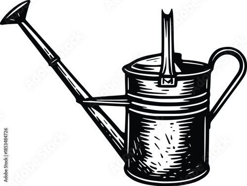 plant watering tool vector hand drawn illustration