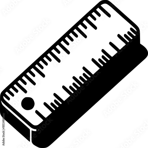 Precision Measurement: An illustration of a ruler, meticulously designed for accurate measurement. The lines and markings are sharp, indicating precision and utility.