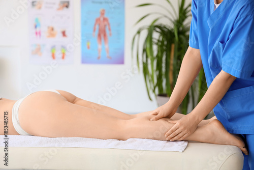 Young woman getting anti-ce...