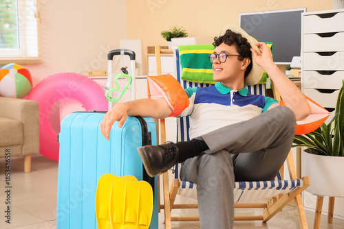 Young businessman with infl...