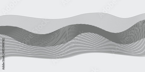 Abstract vector background with grey wavy lines