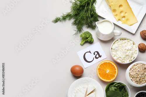 Paper with symbol Ca and he...