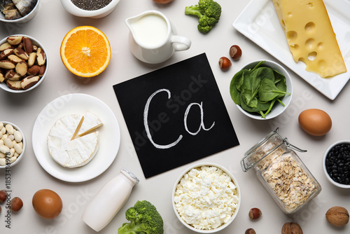 Chalkboard with symbol Ca a...